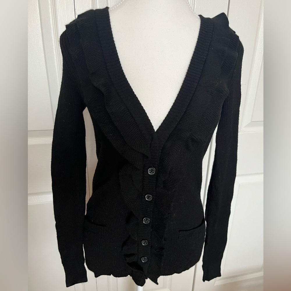 Banana Republic Merino Wool ruffle cardigan